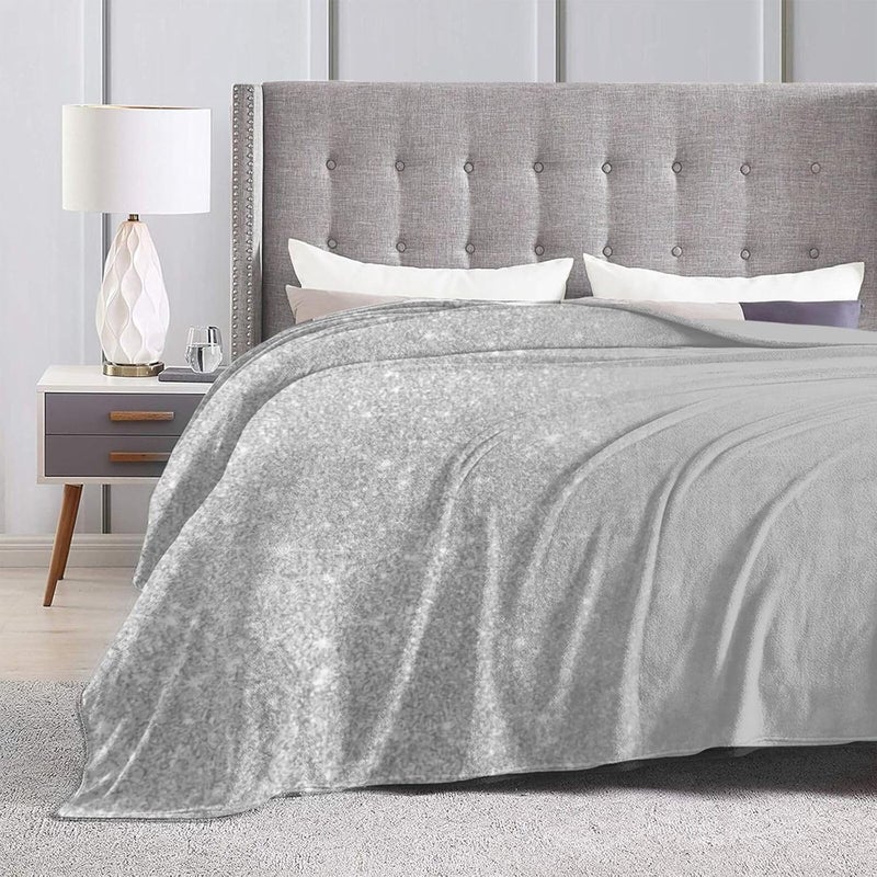 Silver Ombre Grey Color Block Flannel 80"X60" Blanket - Soft and Light All Season Comfort Blanket - Travel, Home Décor - Image 4