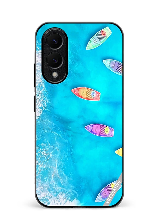 VR CREATIVE Protective Case Cover For Samsung Galaxy S25 Edge Water Boat Enjoy The Moment Design Multicolour