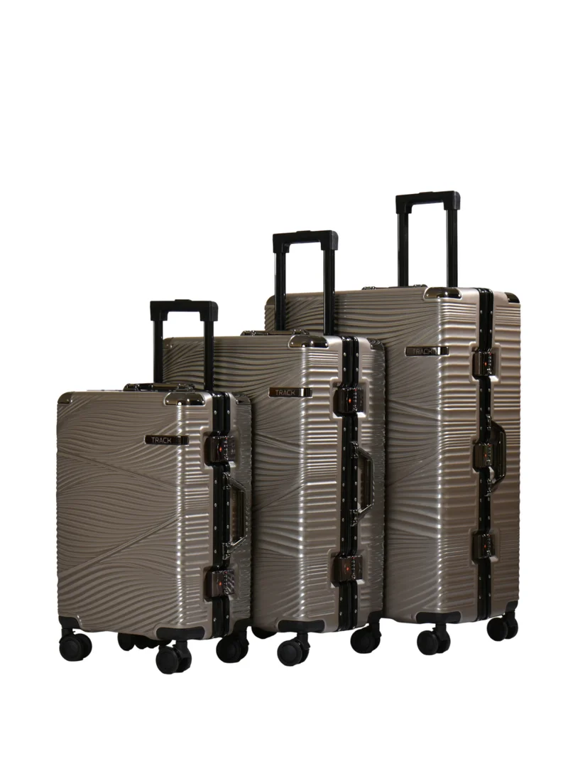 Track Track ABS+PC Trolley 3 Piece Luggage Set TC252-3P Expandable Hard Shell Suitcase Set 20 24 28 Inch with Combination Lock & 4 Double Spinner Wheels