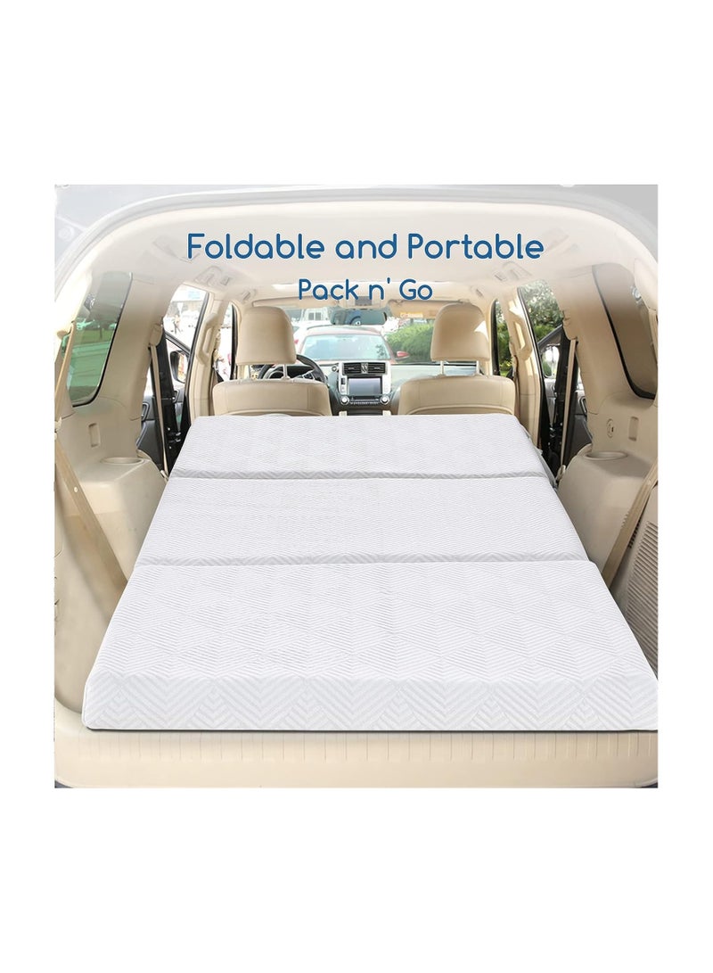 Comfy مرتبة كلاسيكية قابلة للطي مريحة طبية بيضاء محمولة 180 × 90 × 10 سم مبطنة ساتان - Image 2