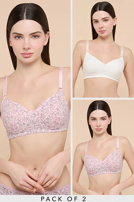 أر أند بي 2 Pack Printed T-Shirt Bras