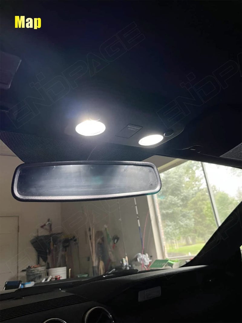 ENDPAGE 8-Pieces Super Bright Interior LED Light Kit Compatible with Ford Mustang 2015 2016 2017 2018 2019 2020 White 6000K Interior LED Lighting Package + Install Tool - Image 5
