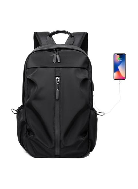 حقيبة ظهر للكمبيوتر المحمول مع منفذ USB، حقيبة ظهر للسفر والعمل معتمدة للطيران، حقيبة كمبيوتر محمول للمعلمين، حقيبة ظهر مفتوحة مقاومة للماء للكمبيوتر للنساء والرجال والمراهقين، لون أسود