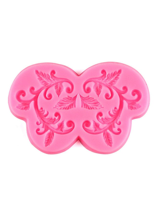 NIBEMINENT Leaf Floral Silicone Fondant Cake Mold Pink - Image 1