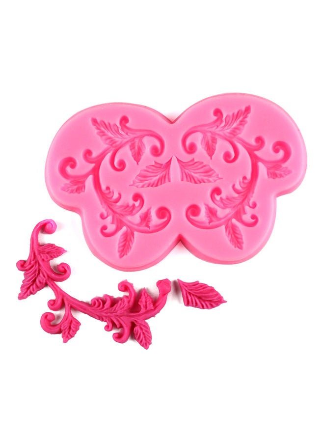 NIBEMINENT Leaf Floral Silicone Fondant Cake Mold Pink - Image 3