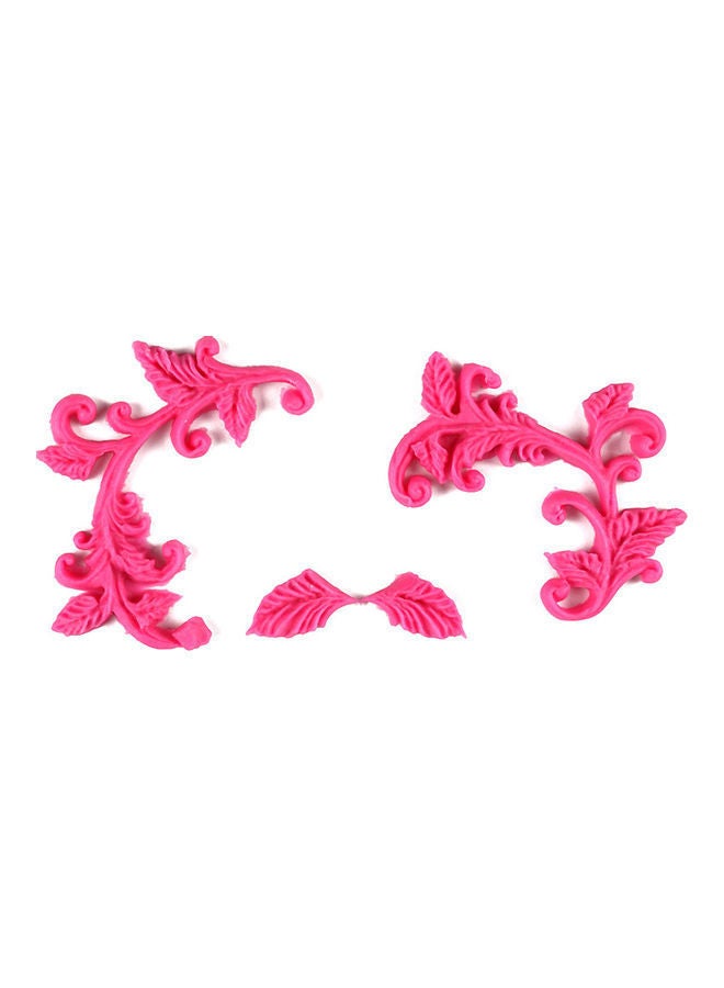 NIBEMINENT Leaf Floral Silicone Fondant Cake Mold Pink - Image 4