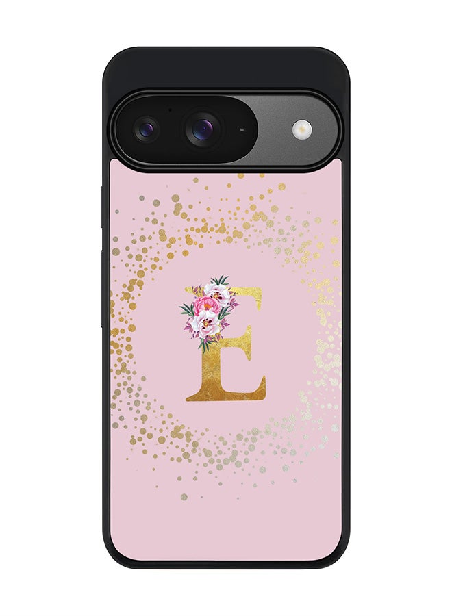 Stylizedd For Google Pixel 9 Case,Slim fit Camera Protection, Shockproof Thin Phone cover - Custom Monogram Floral - E (Pink ) - Image 1
