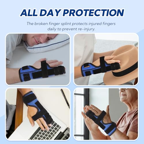 YiYame Pinky Finger Splint, Trigger Finger Splint for Ring Finger, 4th or 5th Broken Finger Splint, Metacarpal Finger Splint for Boxer's Fracture, Ulnar Nerve, Arthritis, Fits Left & Right Hand, L - Image 2
