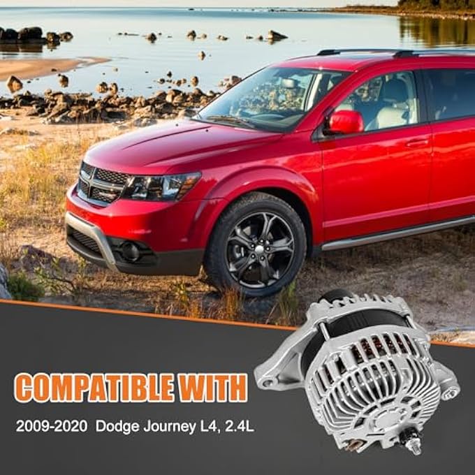 Dilomber Alternator 04801490AA Fits for Dodge Journey L4 2.4L 2360cc, 2009-2020 Replace 11440, A002TX0281, A2TX0281, AL6480X, 11440N, 4801490AA, 4801490AC, 4801490AD (12V 160A CW 6-Grooves) 1 Year Worry-Free - Image 5