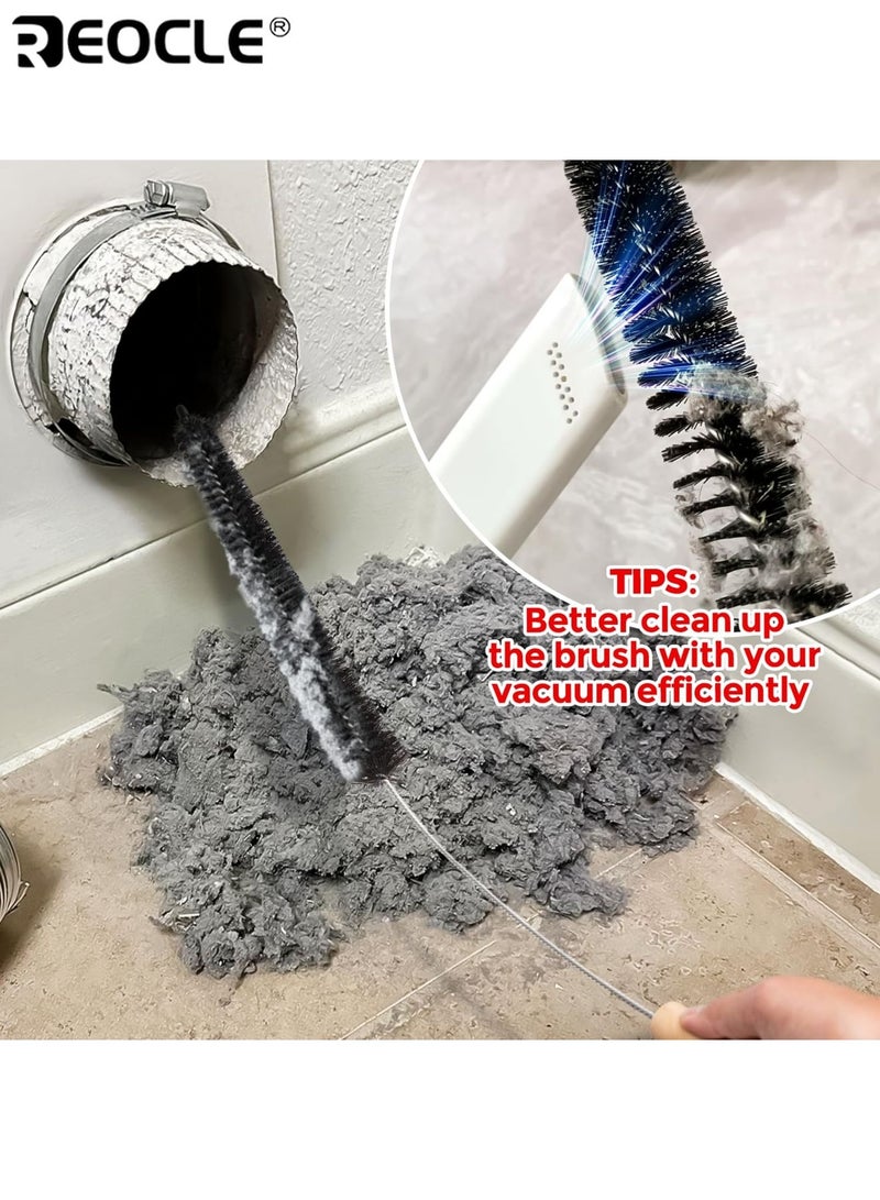 ريوكل طقم مكون من 4 قطع لتنظيف فتحات مجفف الملابس، يشمل فرشاة لإزالة الوبر، وفرشاة مرنة للزوايا، وفرشاة غسالة الملابس، أدوات تنظيف متعددة الاستخدامات مثالية لغرفة الغسيل - Image 4