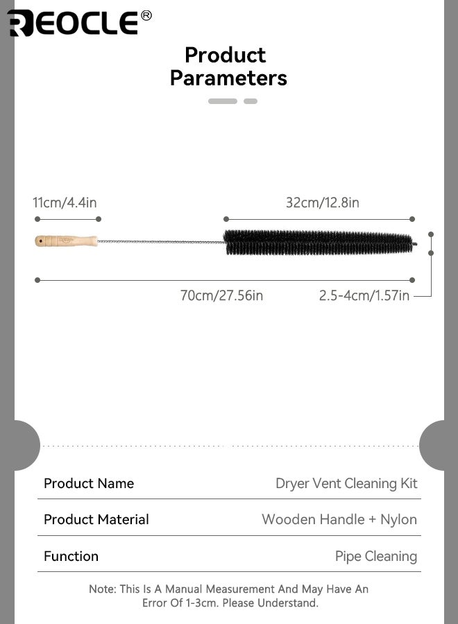 ريوكل طقم مكون من 4 قطع لتنظيف فتحات مجفف الملابس، يشمل فرشاة لإزالة الوبر، وفرشاة مرنة للزوايا، وفرشاة غسالة الملابس، أدوات تنظيف متعددة الاستخدامات مثالية لغرفة الغسيل - Image 3
