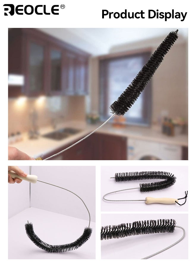 ريوكل طقم مكون من 4 قطع لتنظيف فتحات مجفف الملابس، يشمل فرشاة لإزالة الوبر، وفرشاة مرنة للزوايا، وفرشاة غسالة الملابس، أدوات تنظيف متعددة الاستخدامات مثالية لغرفة الغسيل - Image 5