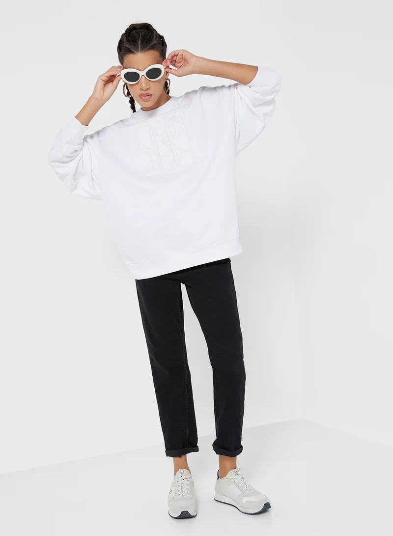 Calvin Klein Jeans Crew Neck Embroidered Sweatshirt