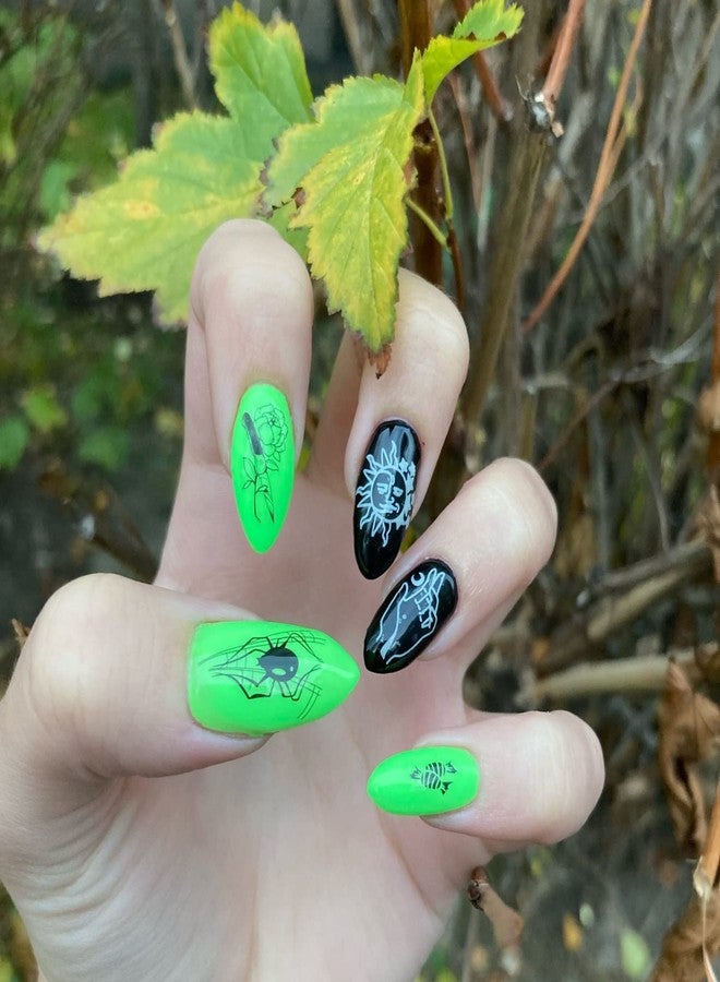 Vezocim Luminous Nail Art Stickers, 3D Sun Moon Stars Love Heart Nail Self-Adhesive Sticker Designs, Glow In The Dark Nail Transfer Decals Supplies for Women Girls Manicure Decorations, Fluorescent Nail Decal - Image 4