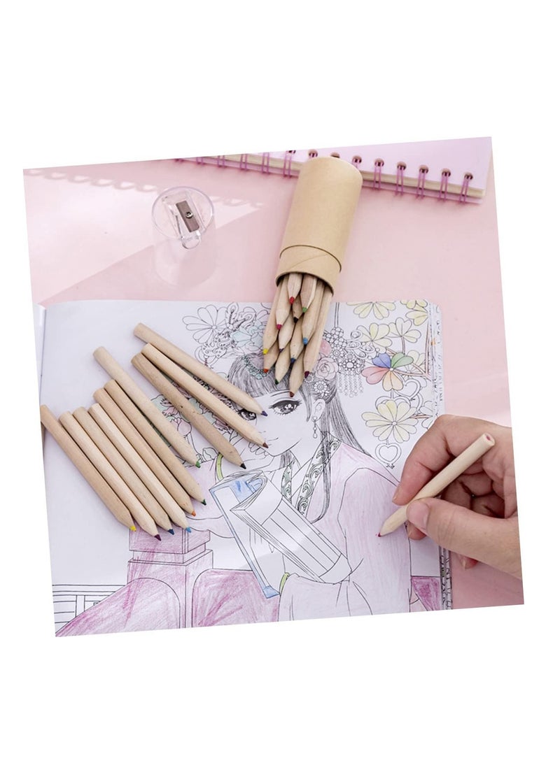 برينت شوب فور مي أقلام رسم صغيرة ملونة للأطفال مع مبراة-مستلزمات المدرسة هدية للطلاب والأطفال-12 قطعة أقلام رسم ملونة - Image 4