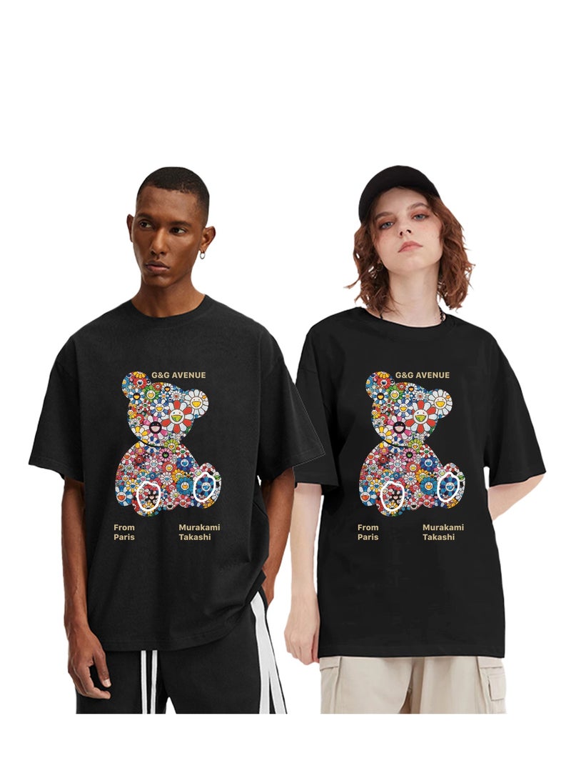 G&G AVENUE - Heavy cotton fabric Unisex Exercise T-shirt, Gym Fitness Sports Short sleeved T-shirt, Round Neck Oversized - Image 1