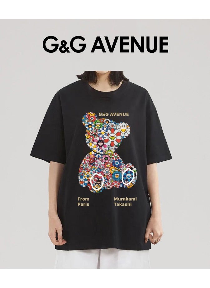 G&G AVENUE - Heavy cotton fabric Unisex Exercise T-shirt, Gym Fitness Sports Short sleeved T-shirt, Round Neck Oversized - Image 1