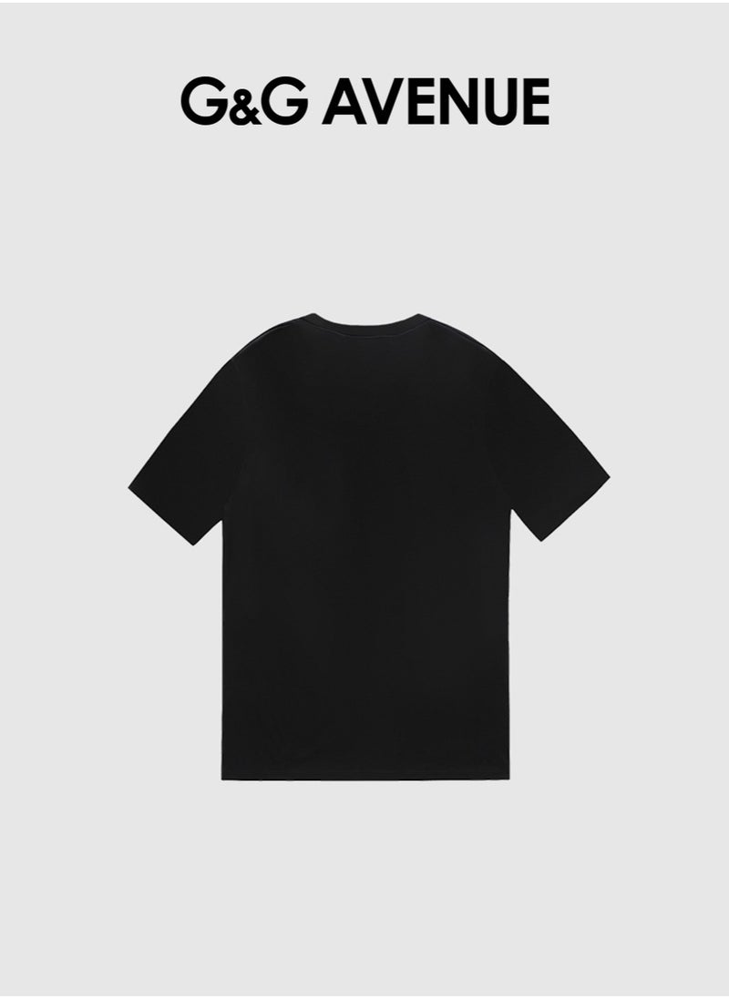 G&G AVENUE - Heavy cotton fabric Unisex Exercise T-shirt, Gym Fitness Sports Short sleeved T-shirt, Round Neck Oversized - Image 1