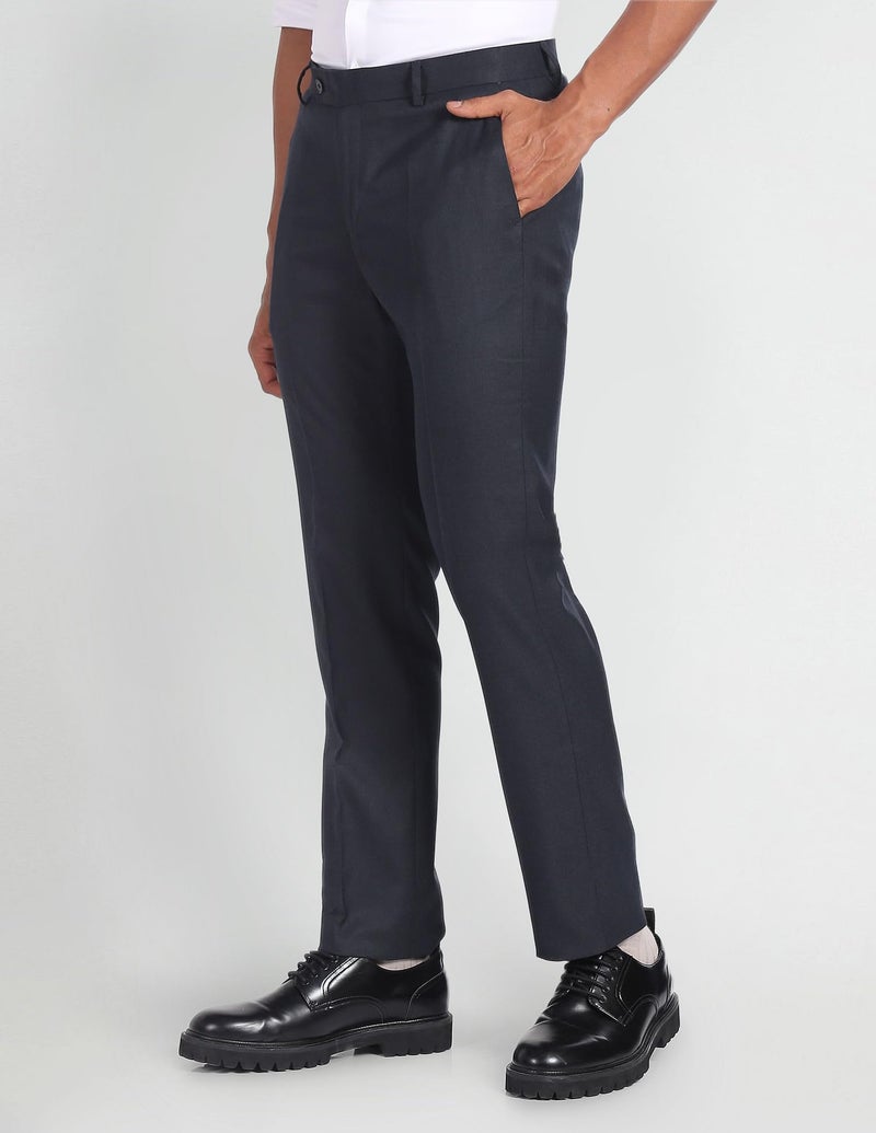 Arrow Solid Tailored Trousers Navy - Image 5