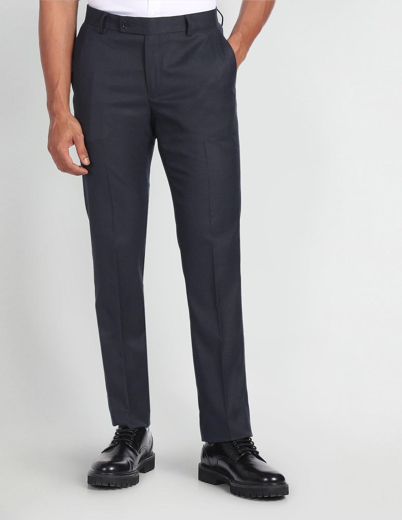 Arrow Solid Tailored Trousers Navy - Image 2
