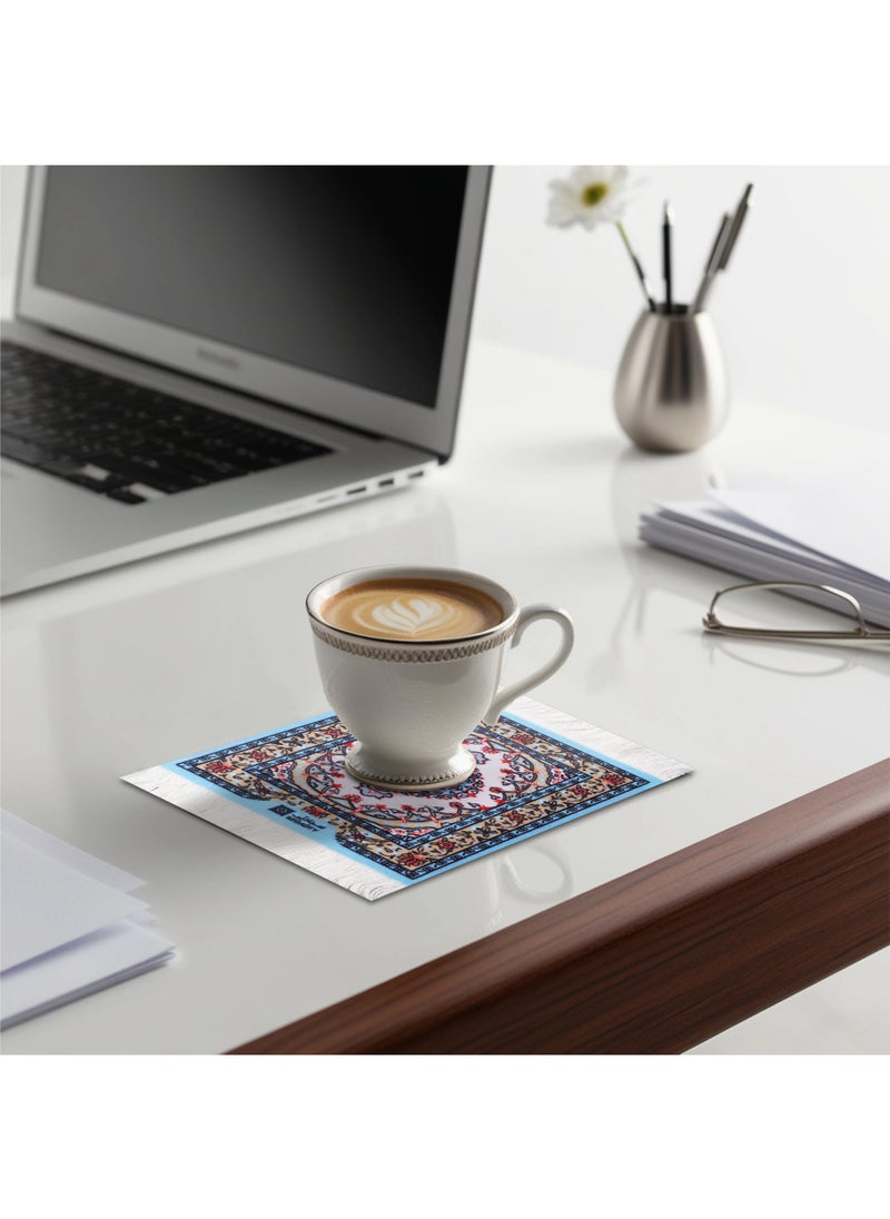 GEOMETRIC SHAPES Office Rug Set: 3-Piece, Non-Slip, Ultra-Soft, Authentic Northen Style Durable quality Desktop Mat Set , Size 39x70 cm ( 1 Piece ) 18x26 cm ( 1 Piece ) 9x13 cm ( 1 Piece ) Multi Purpose Table Mat