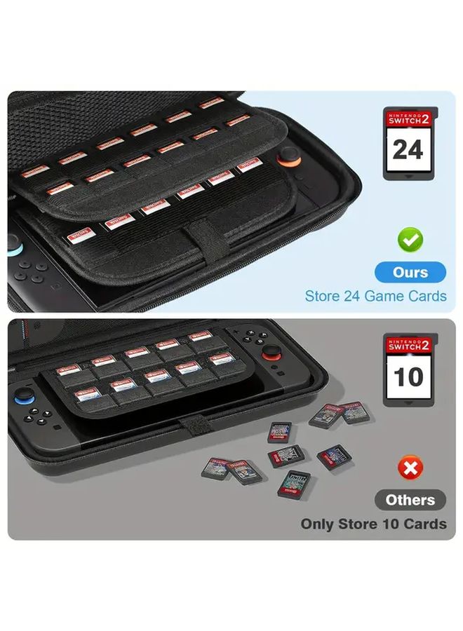 Ultra Thin Hard Shell Protective Travel Carry Case Holds 24 Game Cards Black - Image 3
