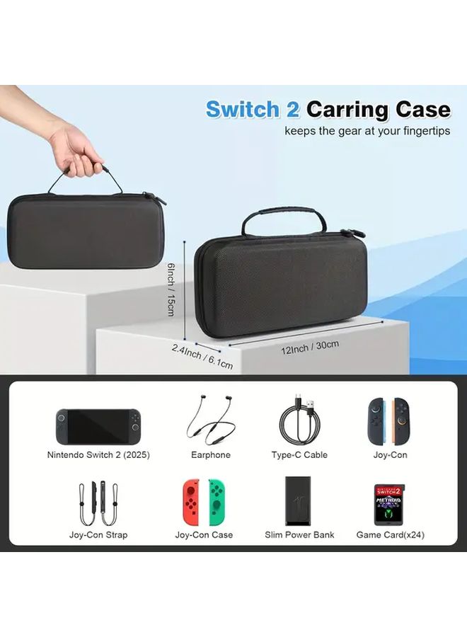 Ultra Thin Hard Shell Protective Travel Carry Case Holds 24 Game Cards Black - Image 2