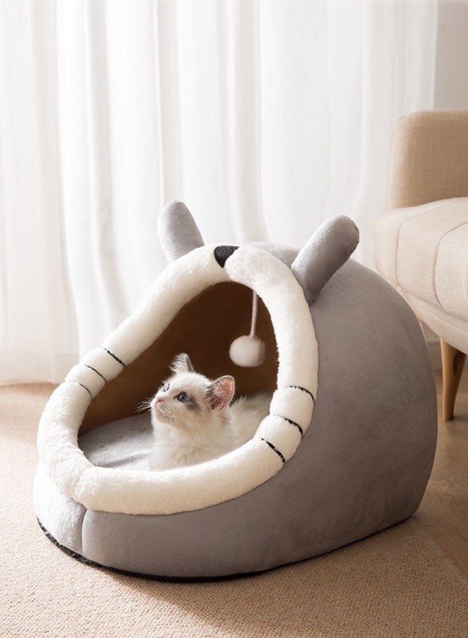 Generic Cat Bed Semi-Enclosed Cat Mattress Removable Washable Cat House Indoor Warm Comfortable Pet Cat Bed Pet Nest Pet Mattress Cat Mattress, Dome Pad Soft Sleep （L）  - Image 3