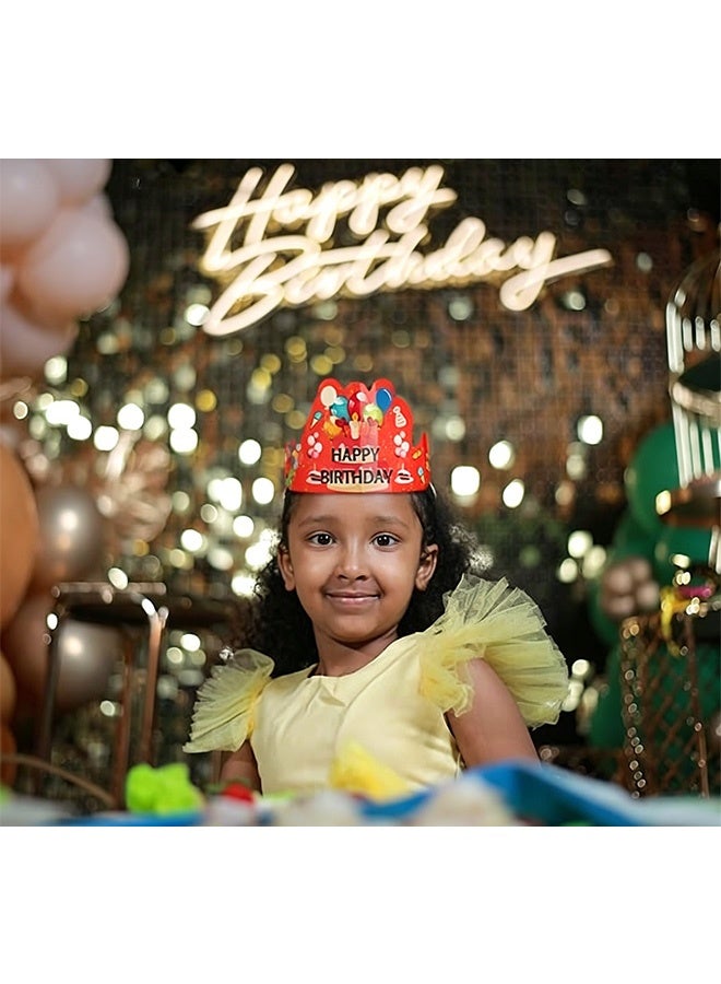 GD 18 Pcsc Birthday Paper Hats with Adjustable Elastic Band for Kids - Reusable DIY Birthday Crowns for Games Crafts & Celebrations, Classroom Birthday Party Supplies - Image 3