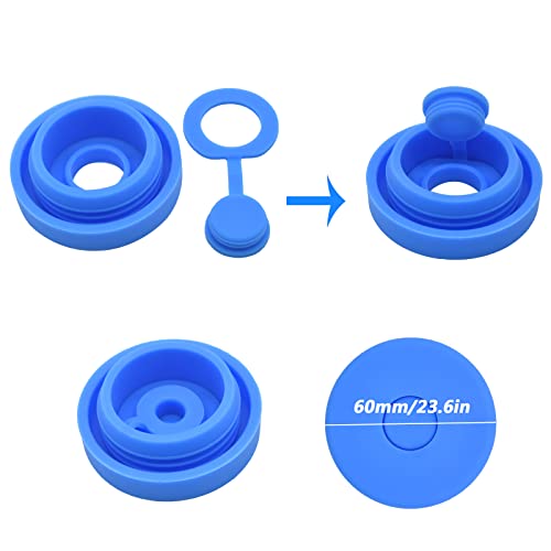 SuperJpsor 3 & 5 Gallon Water Jug Cap Water Bottle Caps, Silicone Jug Lids, Reusable Replacement Jug Cap, Spill And Leak Proof Water Dispenser Caps Covers With Strong Sealing, Fits 55 mm Caliber Bottles (3PCS) - Image 5