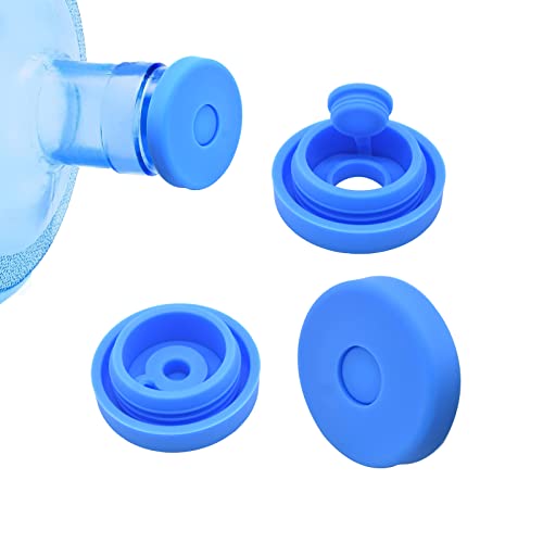 SuperJpsor 3 & 5 Gallon Water Jug Cap Water Bottle Caps, Silicone Jug Lids, Reusable Replacement Jug Cap, Spill And Leak Proof Water Dispenser Caps Covers With Strong Sealing, Fits 55 mm Caliber Bottles (3PCS) - Image 1