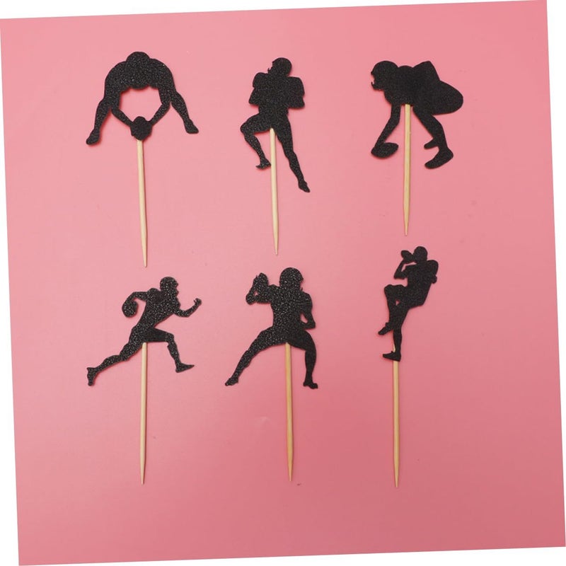 Rugby Themed Cupcake Toppers 48 Pieces Random Style Cake Decorations For Birthday Parties - Image 5
