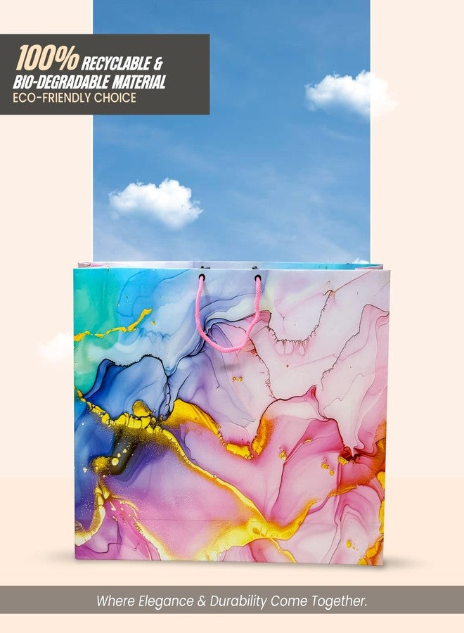 KOSY Paper Gift Bag for Gifting and Return Gifts Extra Large Multicolor Designer Printed Paper Carry Bag with Glossy Finish for Parties Clothing Accessories Pack of 5 - Image 5