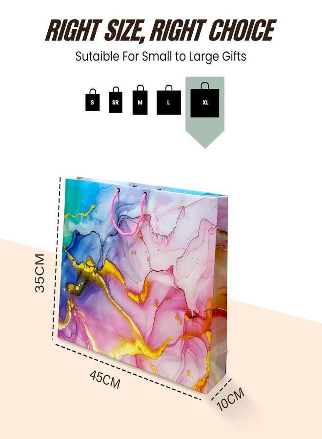 KOSY Paper Gift Bag for Gifting and Return Gifts Extra Large Multicolor Designer Printed Paper Carry Bag with Glossy Finish for Parties Clothing Accessories Pack of 5 - Image 4