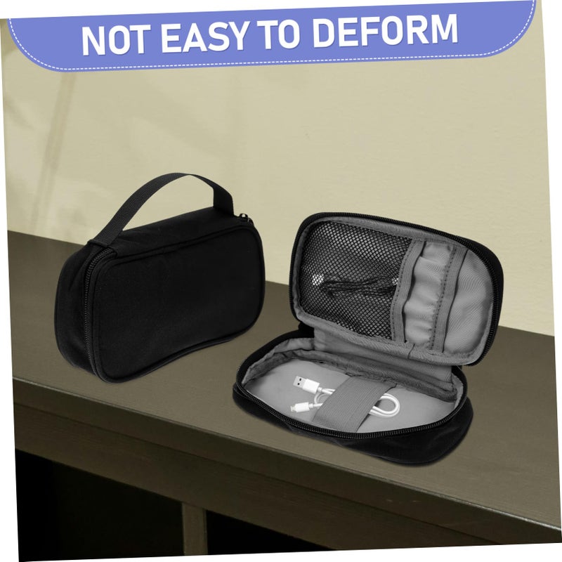Portable Electronic Organizer Bag Cable Storage Pouch Zipper Design Black - Image 3