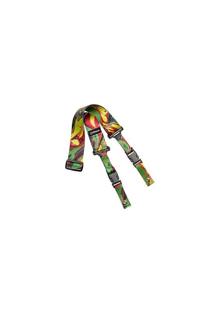 DiMarzio DD2241 Steve Vai Nylon ClipLock Guitar Strap - Green Universe with Bonus Deluxe RIS Picks (x3) - Image 1