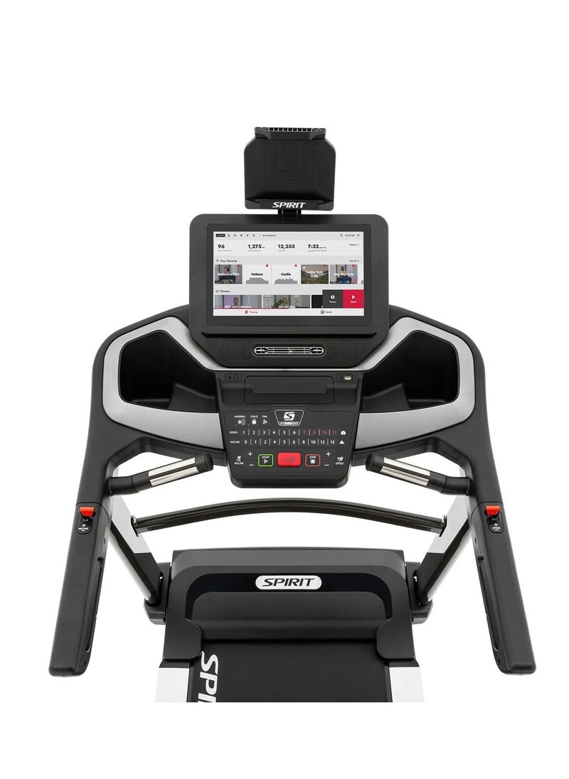 Spirit Fitness Spirit Fitness XT685 ENT Treadmill – Premium Home Gym with  4hp Motor Power,20 kph speed,15 Levels Incline, 6" touchscreen Display built with Netfilx, USB Charging  Bluetooth Speaker Support with Tablet Holder, Safeguard 360™ safety,  heart rate monitoring, Customizable workouts  - Image 4