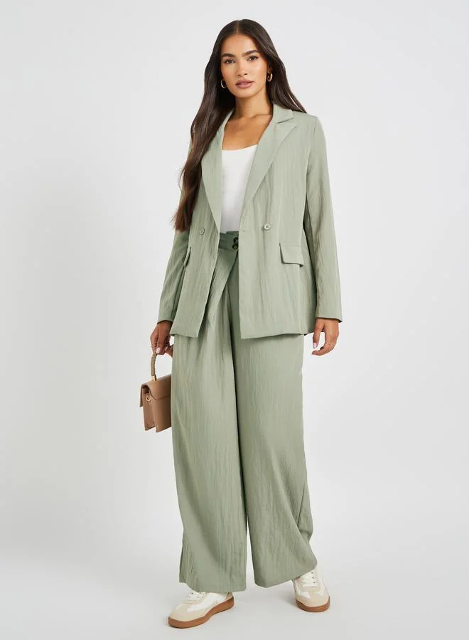 Styli Styli Notch Lapel Oversized Regular Length Double Breasted Blazer