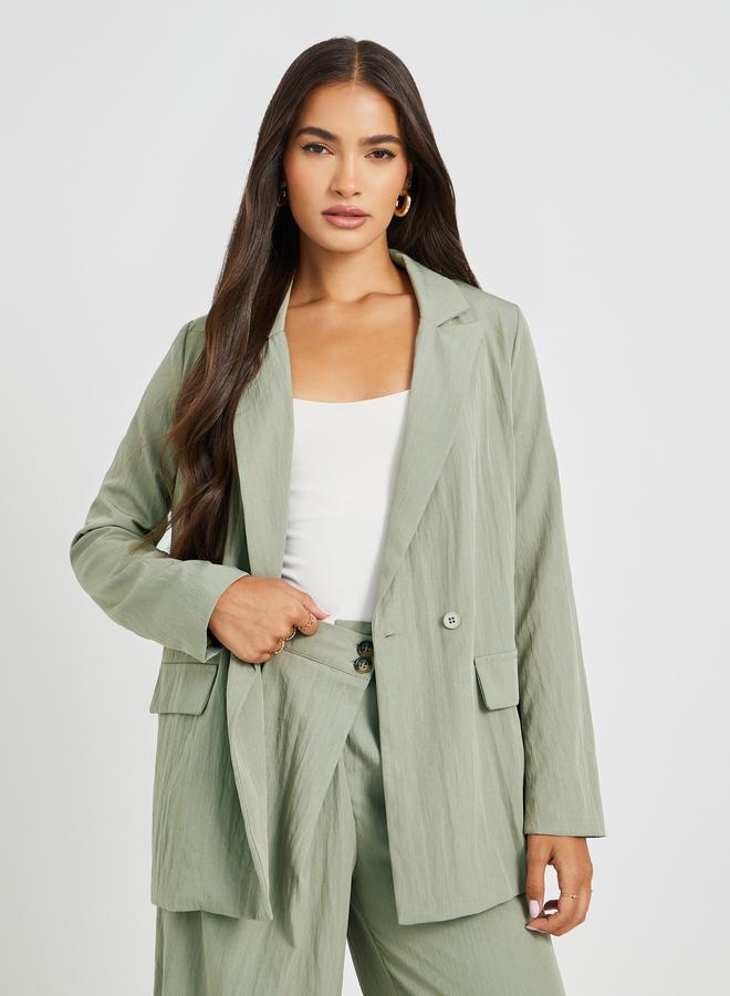 Styli Styli Notch Lapel Oversized Regular Length Double Breasted Blazer  - Image 1