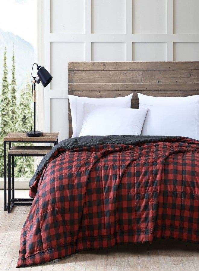 Eddie Bauer - Twin Blanket, Lightweight Reversible Bedding, Buffalo Plaid Home Decor for All Seasons (Red/Black, Twin) - Image 1