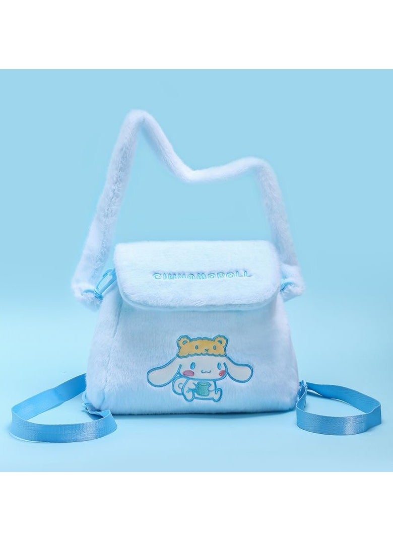 Sanrio - Blue Cinnamon Dog Pattern Crossbody Bag Tote Bag Plush Bag Children's Tote Bag - Image 1