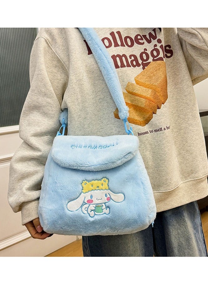 Sanrio - Blue Cinnamon Dog Pattern Crossbody Bag Tote Bag Plush Bag Children's Tote Bag - Image 1
