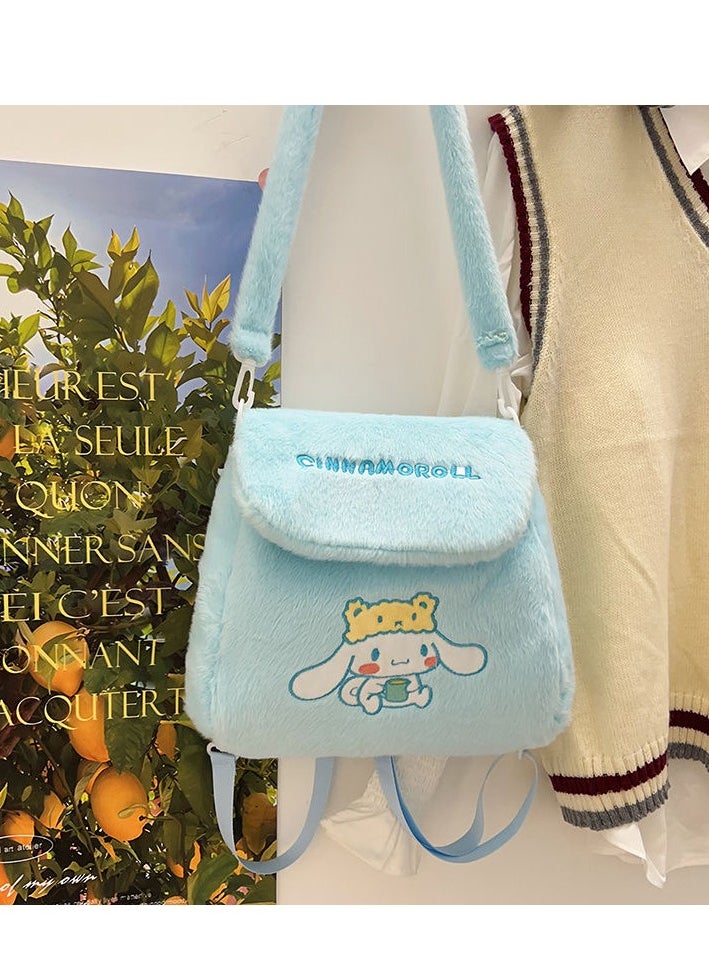 Sanrio - Blue Cinnamon Dog Pattern Crossbody Bag Tote Bag Plush Bag Children's Tote Bag - Image 1