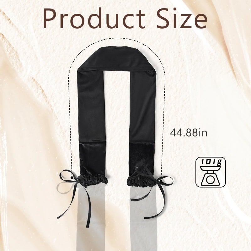 Foaryoer Heatless Hair Curlers Overnight,No Heat Hair Curlers to Sleep in, Soft Rollers Ribbon Wrap for Long Hair, Heatless Curling Scrunchie Overnight Blowout Curly Sleep Hair Tie for Medium Long (Black) - Image 2
