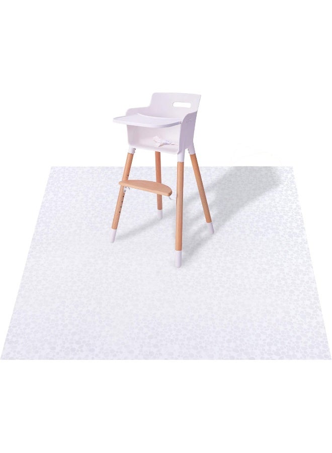 MatLeya Plastic Splat Mat for Baby, Easy Cleaning Vinyl Floor Mat for Baby, Waterproof High Chair Floor Protector Feeding Floor Cover - Image 1