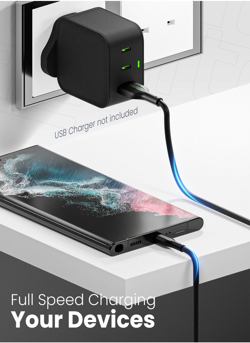 Moxedo Moxedo Lite USB to USB-C Fast Charging Cable 1M Compatible for Samsung Galaxy S21, Note 20, M12, M52, A13, A23, A53, MacBook Pro, Nintendo Switch, Huawei, PS5, etc. (Black)  - Image 3