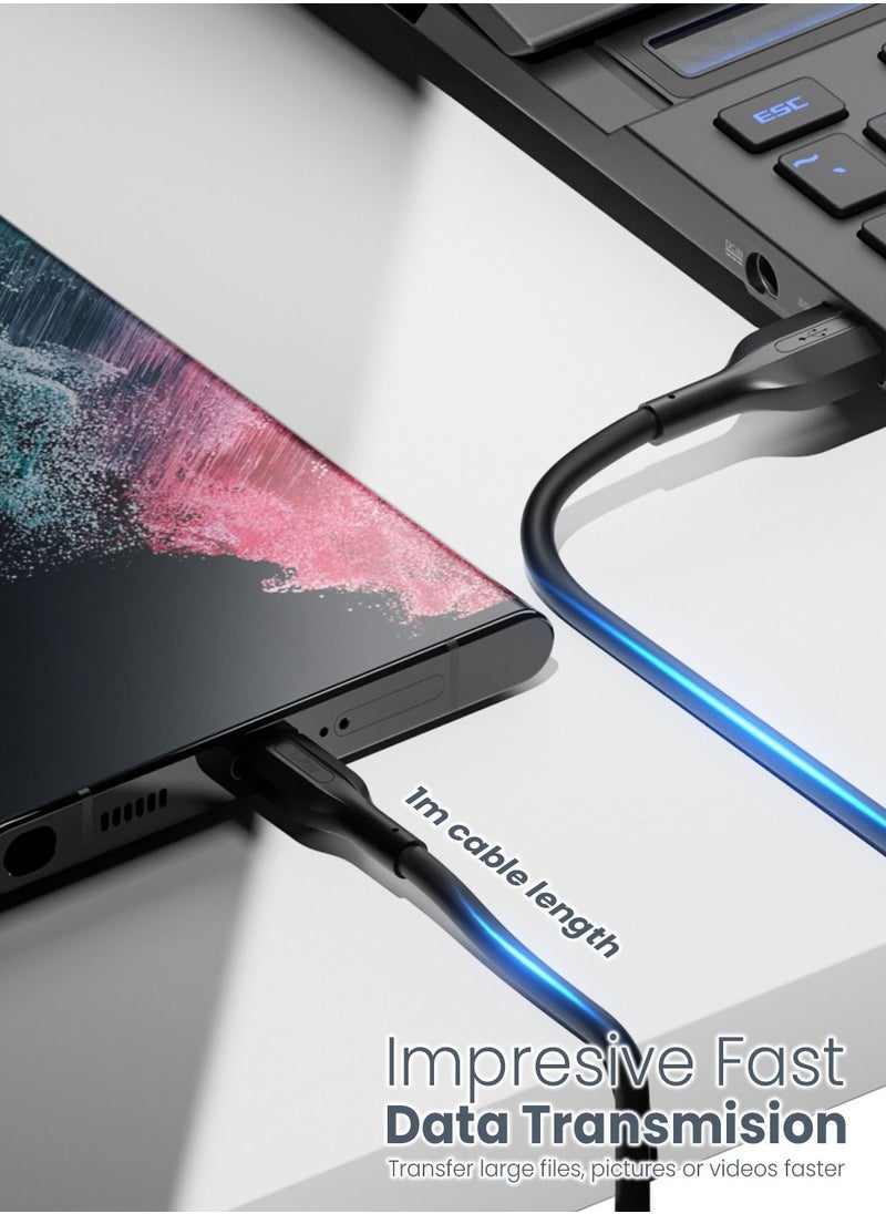 Moxedo Moxedo Lite USB to USB-C Fast Charging Cable 1M Compatible for Samsung Galaxy S21, Note 20, M12, M52, A13, A23, A53, MacBook Pro, Nintendo Switch, Huawei, PS5, etc. (Black)  - Image 4