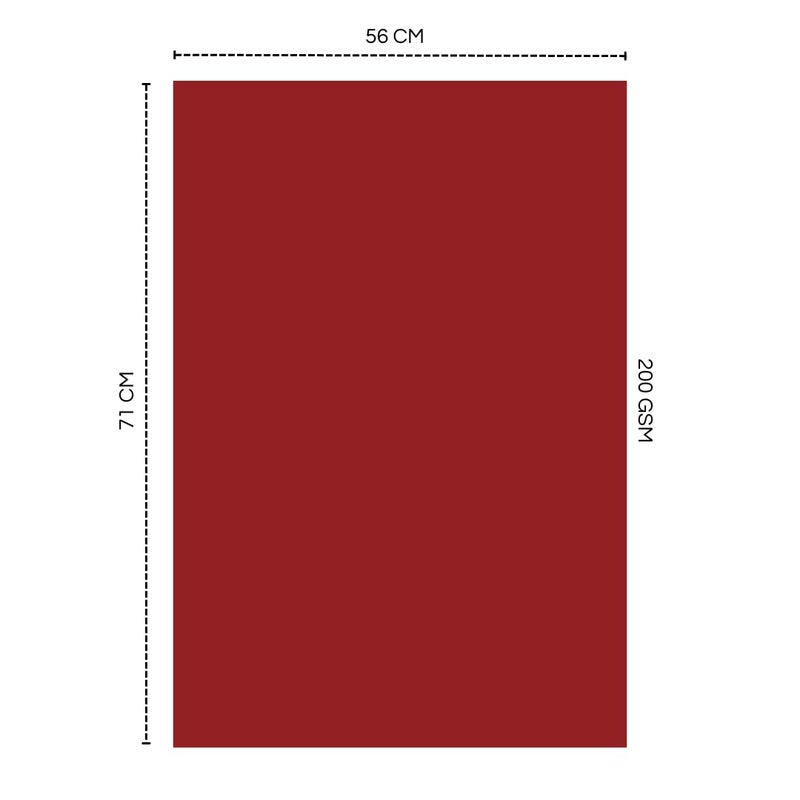 Chart Paper 200 GSM Premium Big Sheets | Bright RED | Pack of 10 | Vibrant Bright & Soft Pastel Color | Ideal for Crafts, Art, DIY & School Projects | A1 Big | Full Size - 56 cm x 71 cm | GRD899  - Image 2