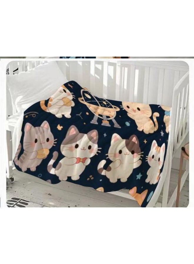 عام بطانية رقيقة من الفانيلا الكرتونية للأطفال والرضع (دافئة ومريحة، ومناسبة للنوم والألعاب) 70 سم * 100 سم - Image 2