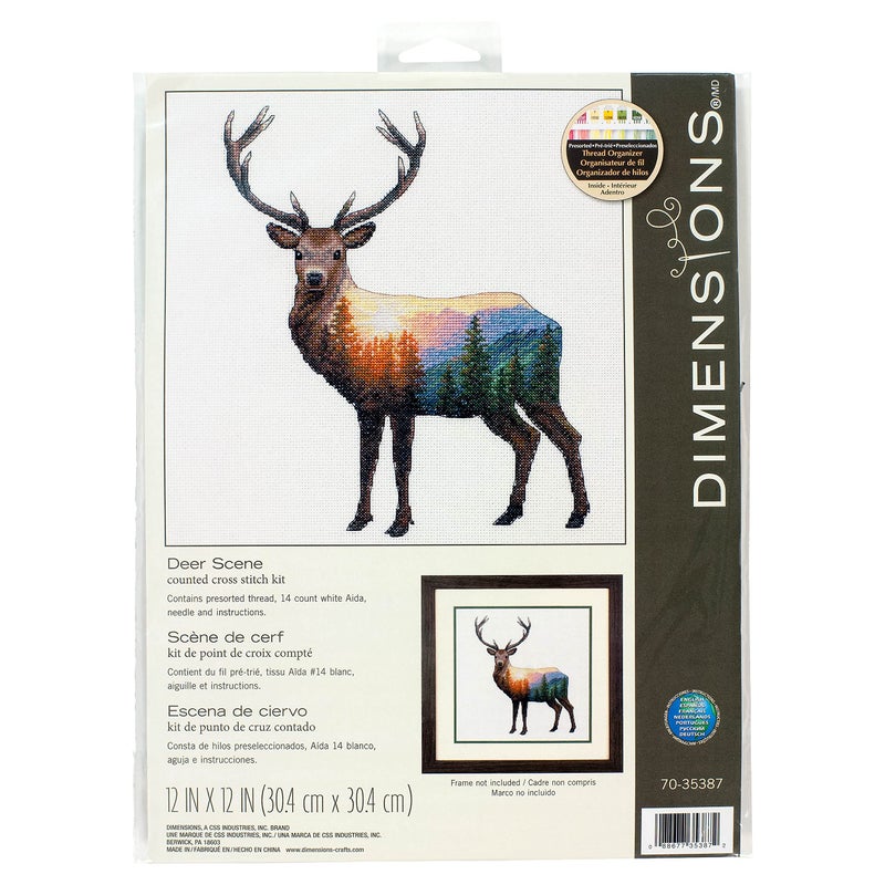 Dimensions SIMPLICITY CREATIVE CORP Cross Stitch, Deer Scene, 12" x 12" (14 Count) - Image 5